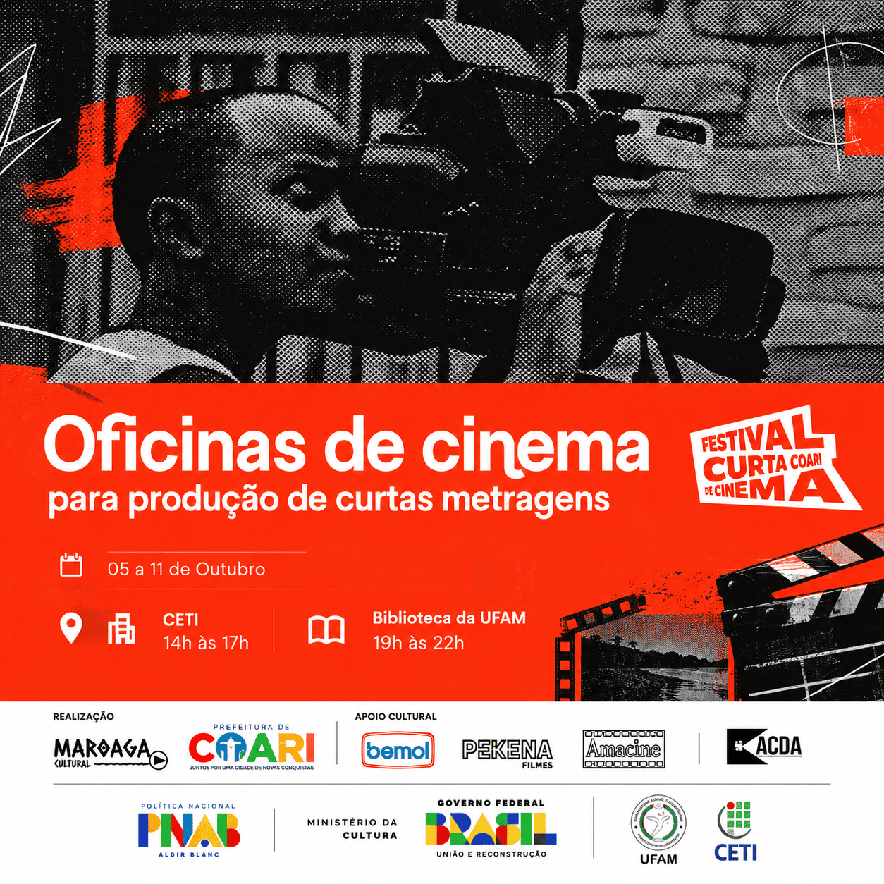 1º Festival Curta Coari promove oficinas de cinema para produção de curtas-metragens