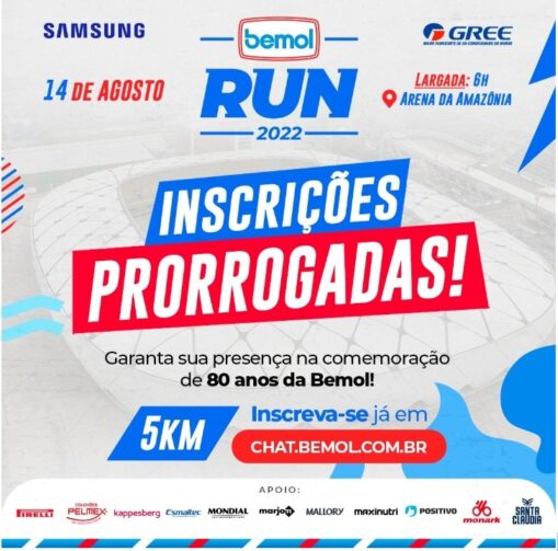 Inscrições para a 2ª edição da corrida Bemol Run são  prorrogadas