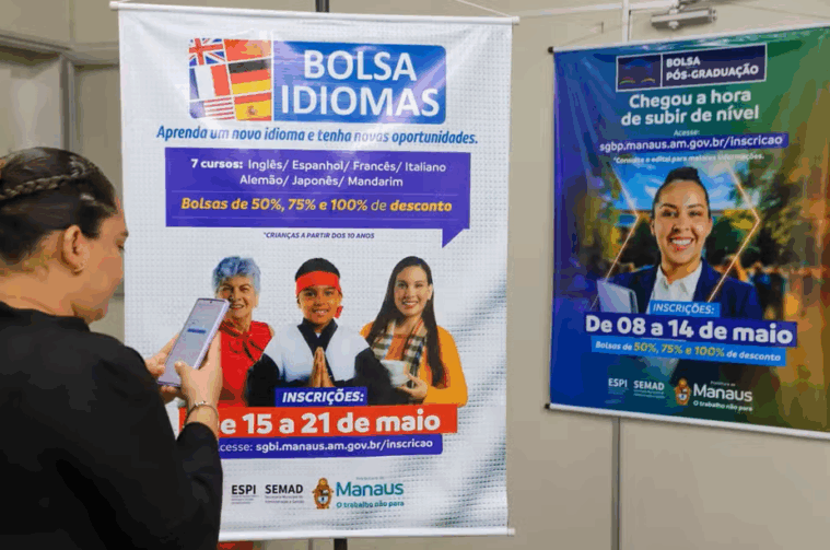 Bolsa Idiomas e Bolsa Pós-Graduação abrem mais de 96 mil vagas em Manaus; veja como se inscrever