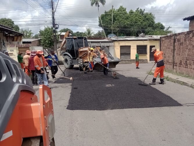 Jorge Teixeira recebe obras de recuperação viária em duas ruas principais