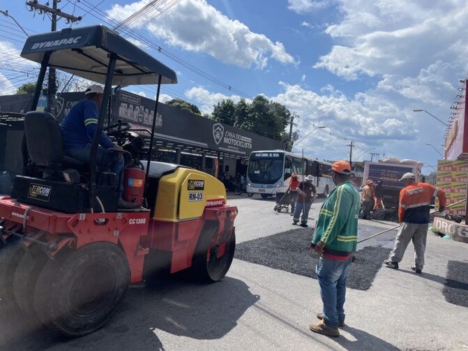 Jorge Teixeira recebe 350 metros de recuperação asfáltica