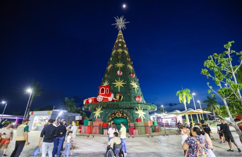 Complexo turístico da Ponta Negra começa a receber iluminações natalinas