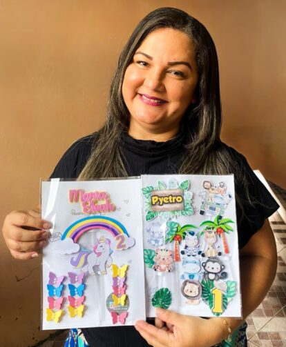 Edianny Oliveira produz topos de bolos em Iranduba; conheça