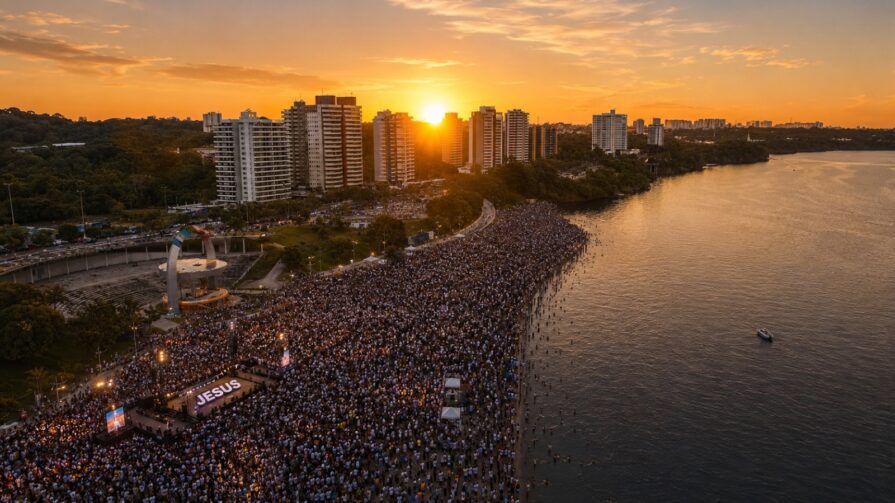 Manaus recebe edição do evento cristão “Amanhecer” na Ponta Negra